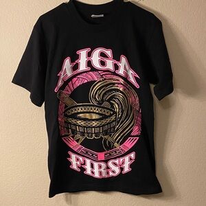 Women's Black and Pink Graphic Tee